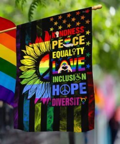Kindness Peace Equality Love Inclusion Hope Diversity Sunflower Flag BNN401F