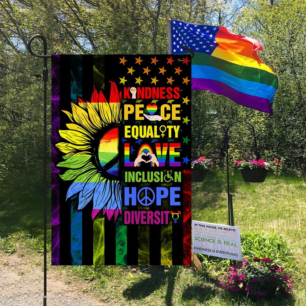 Kindness Peace Equality Love Inclusion Hope Diversity Sunflower Flag BNN401F - Image 5