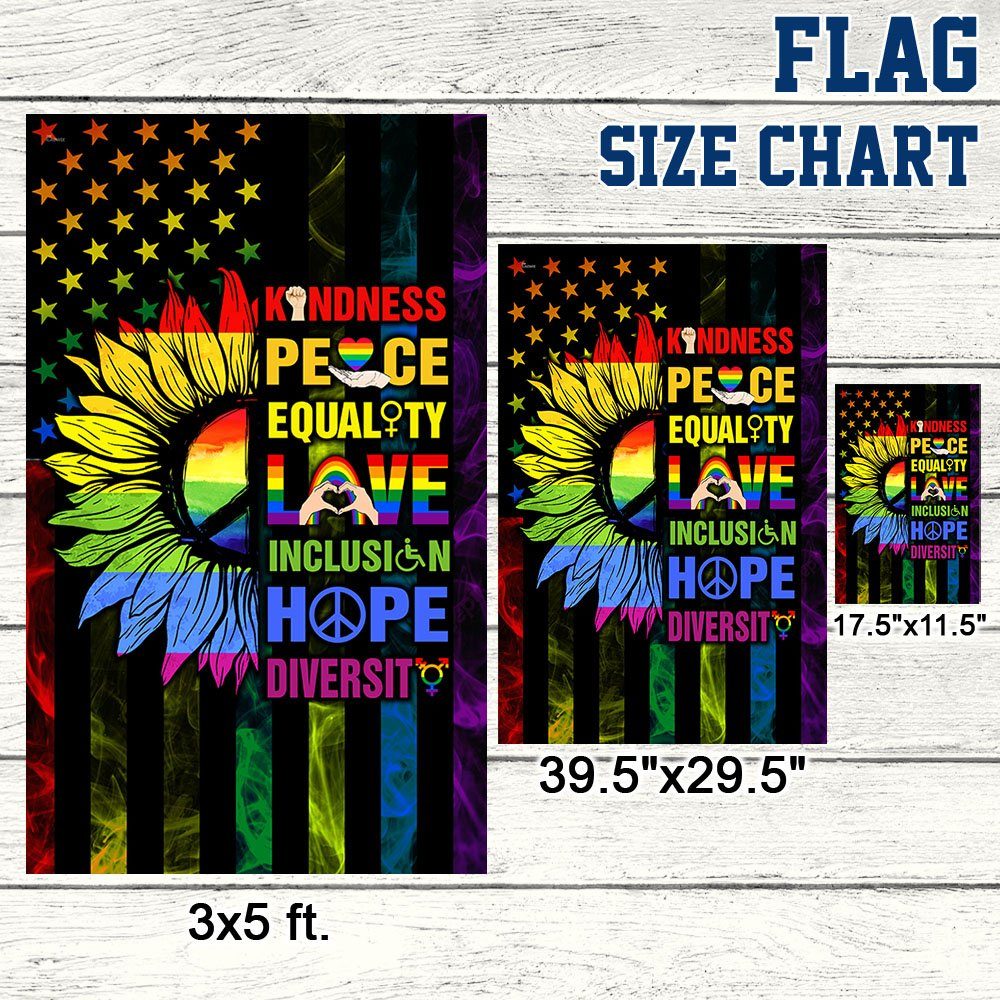 Kindness Peace Equality Love Inclusion Hope Diversity Sunflower Flag BNN401F - Image 7