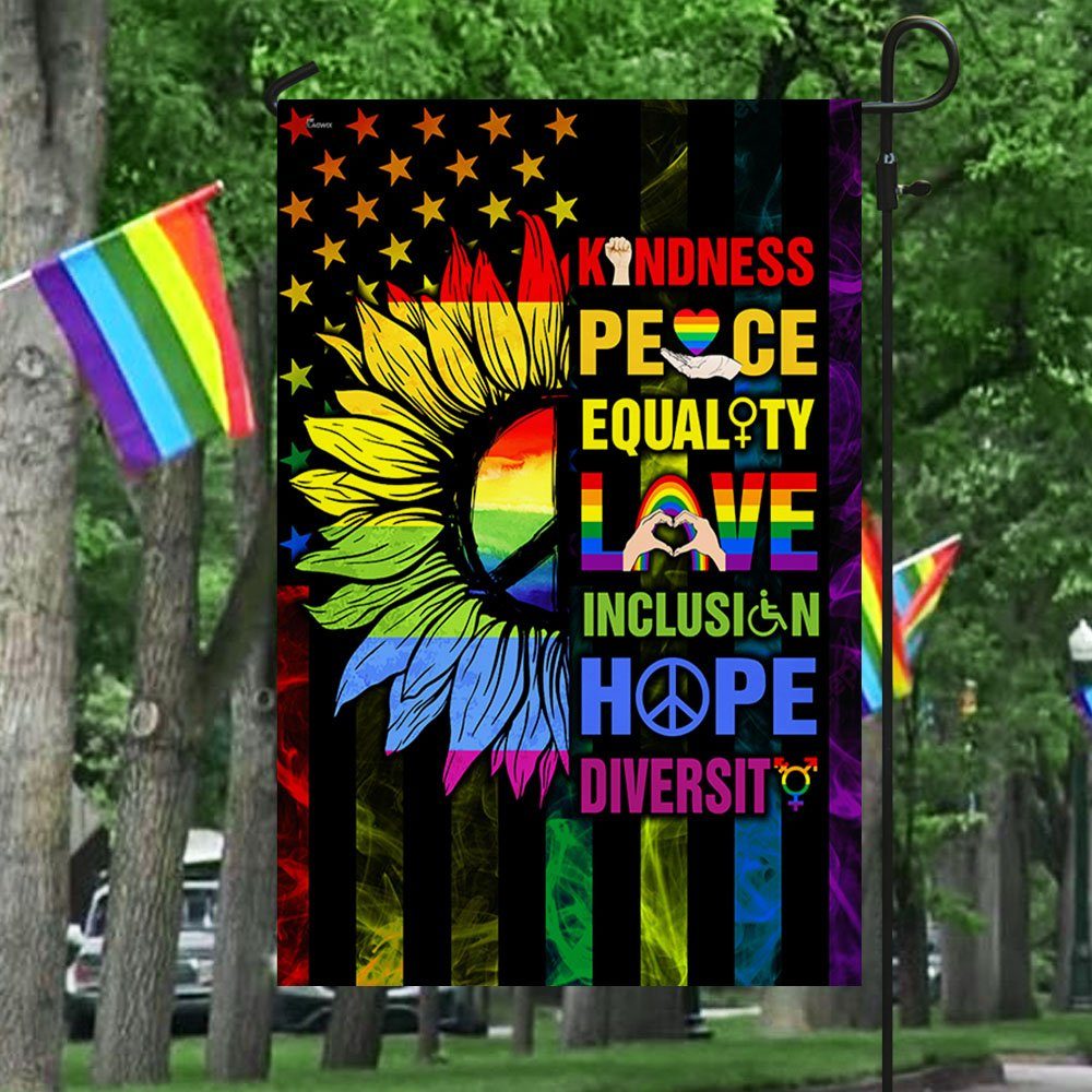 Kindness Peace Equality Love Inclusion Hope Diversity Sunflower Flag BNN401F - Image 4