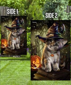 kitten halloween flag 2445