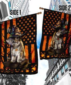 kitten halloween flag 4049