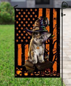 kitten halloween flag 5891