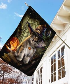 kitten halloween flag 8307