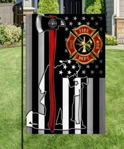 kneeling firefighter thin red line flag tpt111f 1054