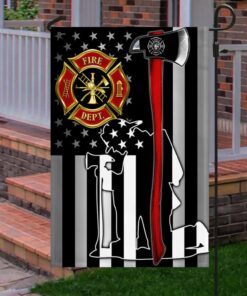 kneeling firefighter thin red line flag tpt111f 3666