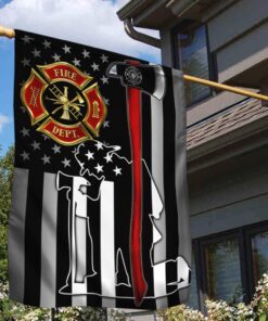 kneeling firefighter thin red line flag tpt111f 5228