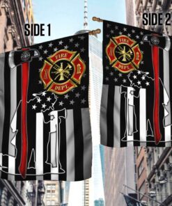 kneeling firefighter thin red line flag tpt111f 5348