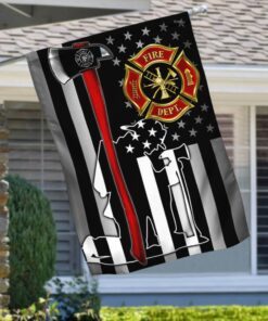 kneeling firefighter thin red line flag tpt111f 8378