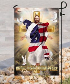 know jesus know peace christian cross flag 3185
