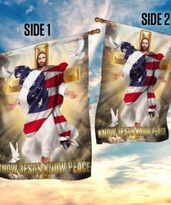 know jesus know peace christian cross flag 5073