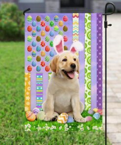 labrador retriever. happy easter american flag 1014