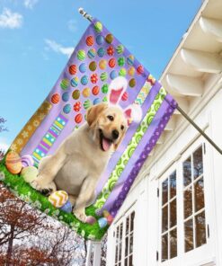 labrador retriever. happy easter american flag 2317