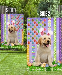 labrador retriever. happy easter american flag 5461