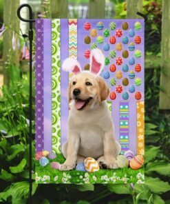 labrador retriever. happy easter american flag 5511