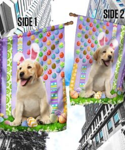 labrador retriever. happy easter american flag 8426