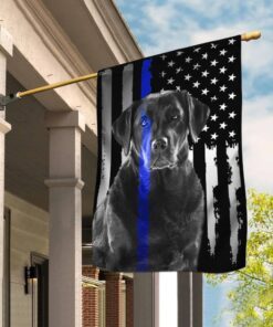 Labrador Retriever. Police Dog. K9 Flag