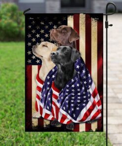 labrador retriever dogs american patriot flag 3217