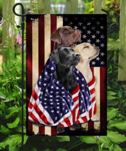 labrador retriever dogs american patriot flag 4582
