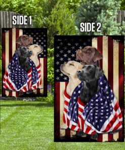 labrador retriever dogs american patriot flag 4958