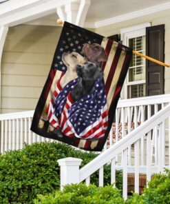 labrador retriever dogs american patriot flag 8069