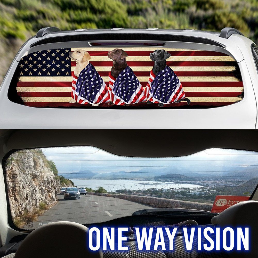 Labrador Retriever Dogs American Patriot Rear Window Decal BNL40CDv35 - Image 6