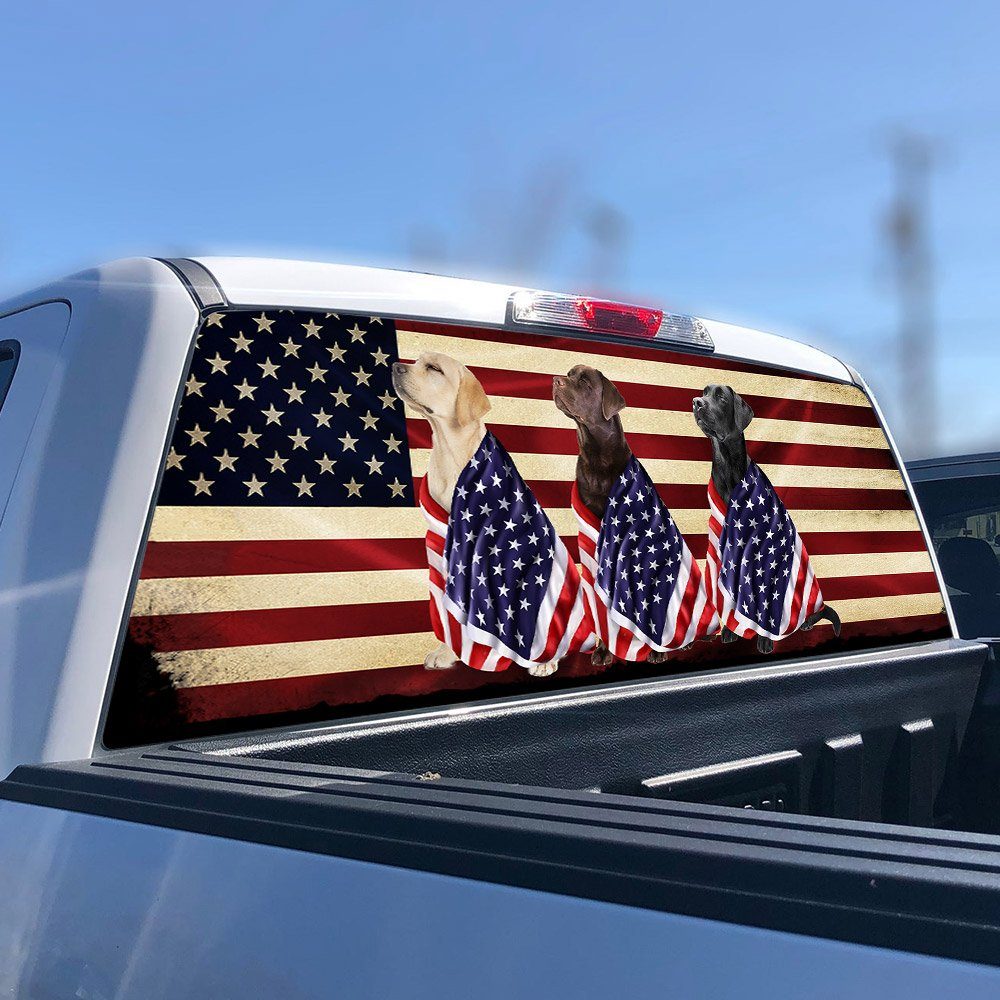 Labrador Retriever Dogs American Patriot Rear Window Decal BNL40CDv35 - Image 3