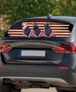 labrador retriever dogs american patriot rear window decal bnl40cdv35 4772