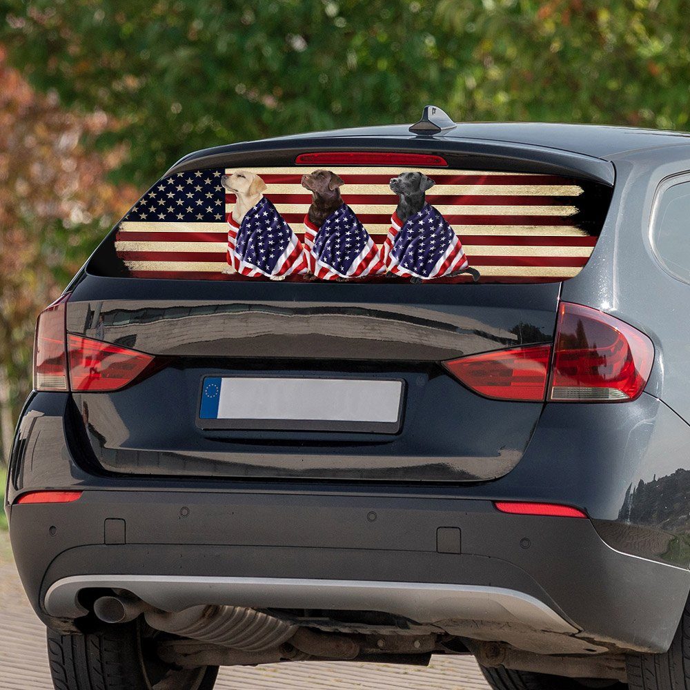 Labrador Retriever Dogs American Patriot Rear Window Decal BNL40CDv35 - Image 11