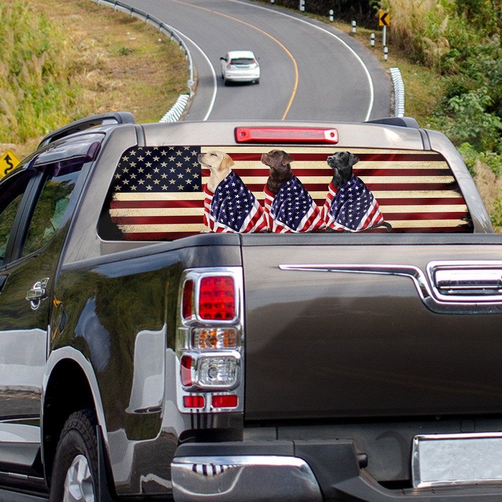 Labrador Retriever Dogs American Patriot Rear Window Decal BNL40CDv35 - Image 7