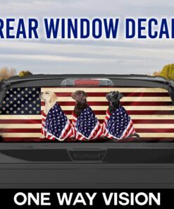 Labrador Retriever Dogs American Patriot Rear Window Decal BNL40CDv35