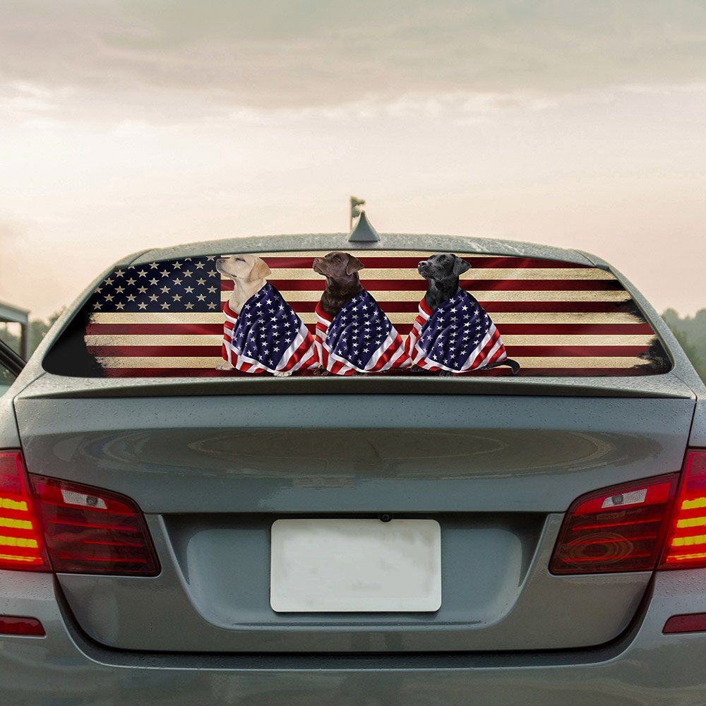 Labrador Retriever Dogs American Patriot Rear Window Decal BNL40CDv35 - Image 10