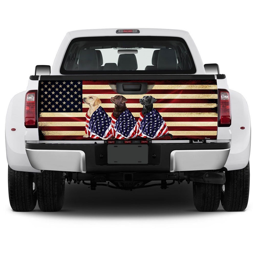 Labrador Retriever Dogs American Patriot Truck Tailgate Decal Sticker Wrap BNL40TDv35 - Image 4