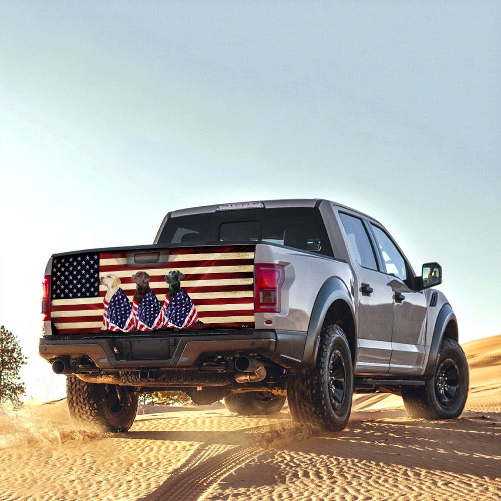 Labrador Retriever Dogs American Patriot Truck Tailgate Decal Sticker Wrap BNL40TDv35 - Image 5