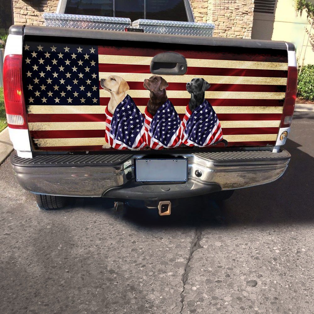 Labrador Retriever Dogs American Patriot Truck Tailgate Decal Sticker Wrap BNL40TDv35 - Image 8