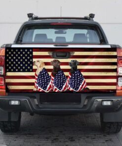 labrador retriever dogs american patriot truck tailgate decal sticker wrap bnl40tdv35 7022
