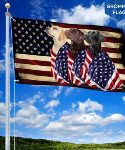 Labrador Retriever Flag Flagwix™ American Grommet Flag On Patriot Day ANL40GFv35