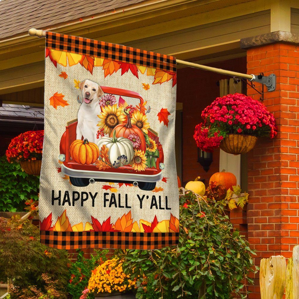 Labrador Retriever Flag Happy Fall Y'all BNN449Fv2