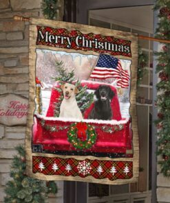 Labrador Retriever Flag Merry Christmas LHA1118Fv2