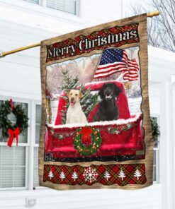 labrador retriever flag merry christmas lha1118fv2 2870