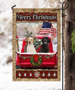 labrador retriever flag merry christmas lha1118fv2 5978