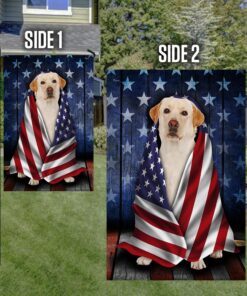 labrador retriever flag patriotic dog wrapped in glory bnn40f 2282