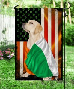 labrador retriever flag shamrock irish american bnl413f 1825
