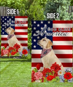 labrador retriever god bless america 4th of july flag 3549