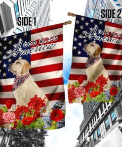 labrador retriever god bless america 4th of july flag 4102