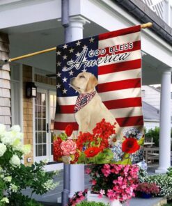 labrador retriever god bless america 4th of july flag 4608