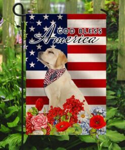 labrador retriever god bless america 4th of july flag 7368