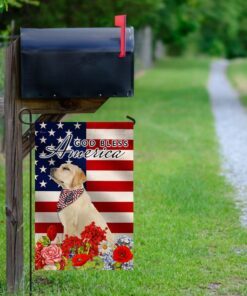 labrador retriever god bless america 4th of july flag 8245