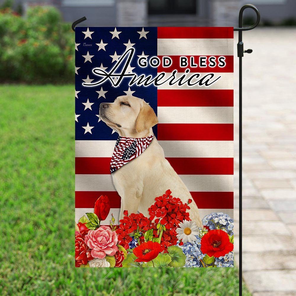 Labrador Retriever God Bless America 4th of July Flag - Image 6