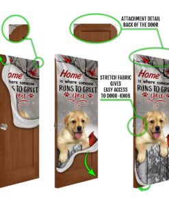 labrador retriever home is where someone runs to greet you door cover 1493